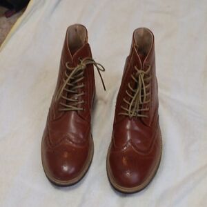 Men's Brown Leather Lace-Up Boots